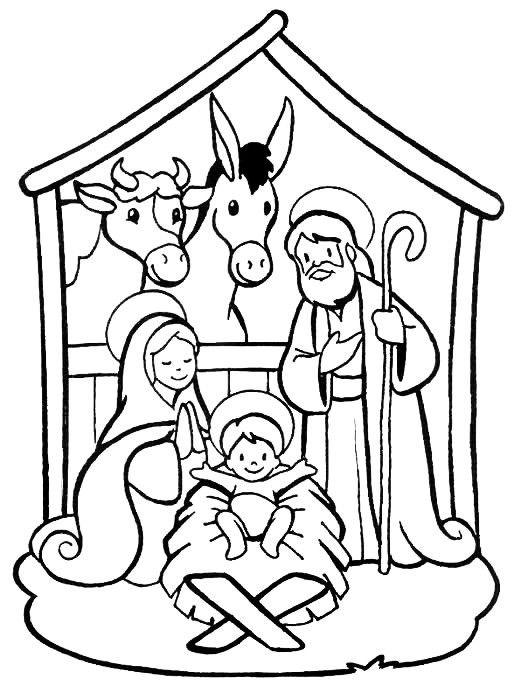Carte de colorat Crăciun scene din Bethleem