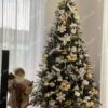 brad impodobit alb cu auriu - Pom de Crăciun 3D Brad Normand 210cm