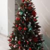 brad impodobit cu rosu - Pom de Crăciun artificial Molid Norvegian 180cm