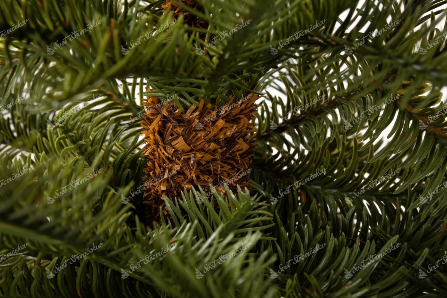 Vianočný stromček v kvetináči z vrecoviny 3D Jedľa Prírodná s bledozeleným ihličím