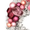 Coroniță de Crăciun înzăpezită pentru ușă Roz pal 35cm