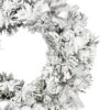 Coroniță de Crăciun înzepezită alb-argintiu 25cm