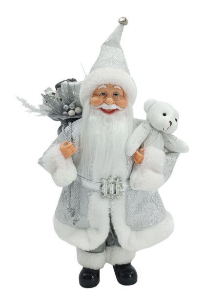 Decorațiune Santa Claus Argintie 40cm