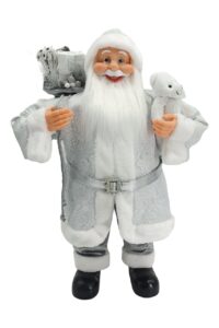 Decorațiune Santa Claus Argintie 80cm