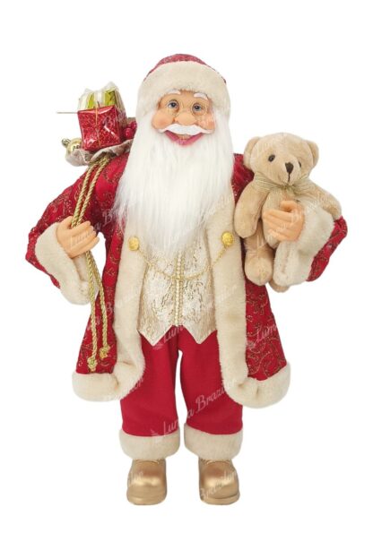 Decorațiune Santa Claus roșu-auriu 60cm