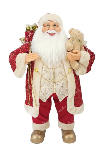 Decorațiune Santa Claus roșu-auriu 80cm