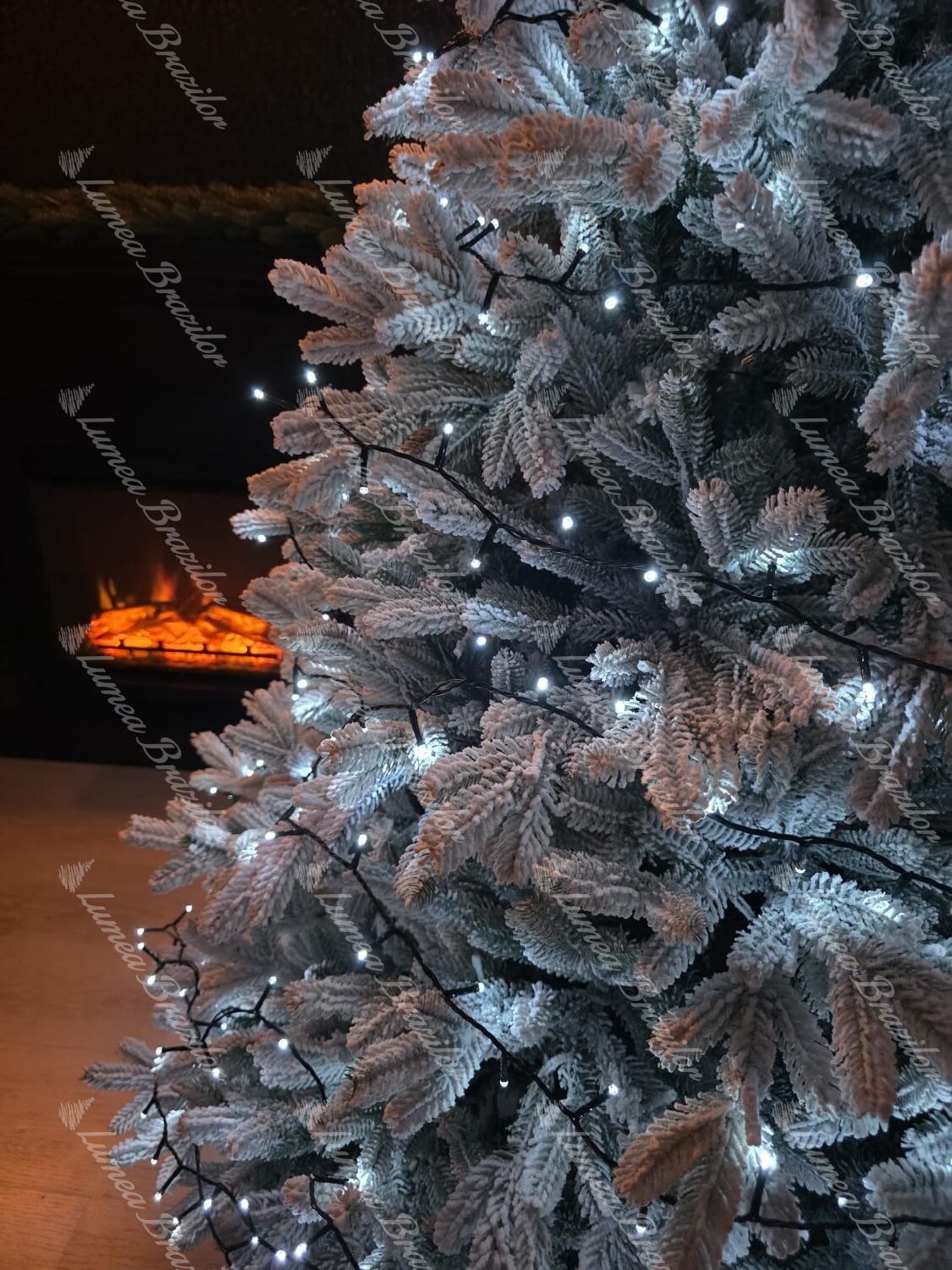 Iluminat LED de Crăciun pentru brad alb rece 50m 1000LED