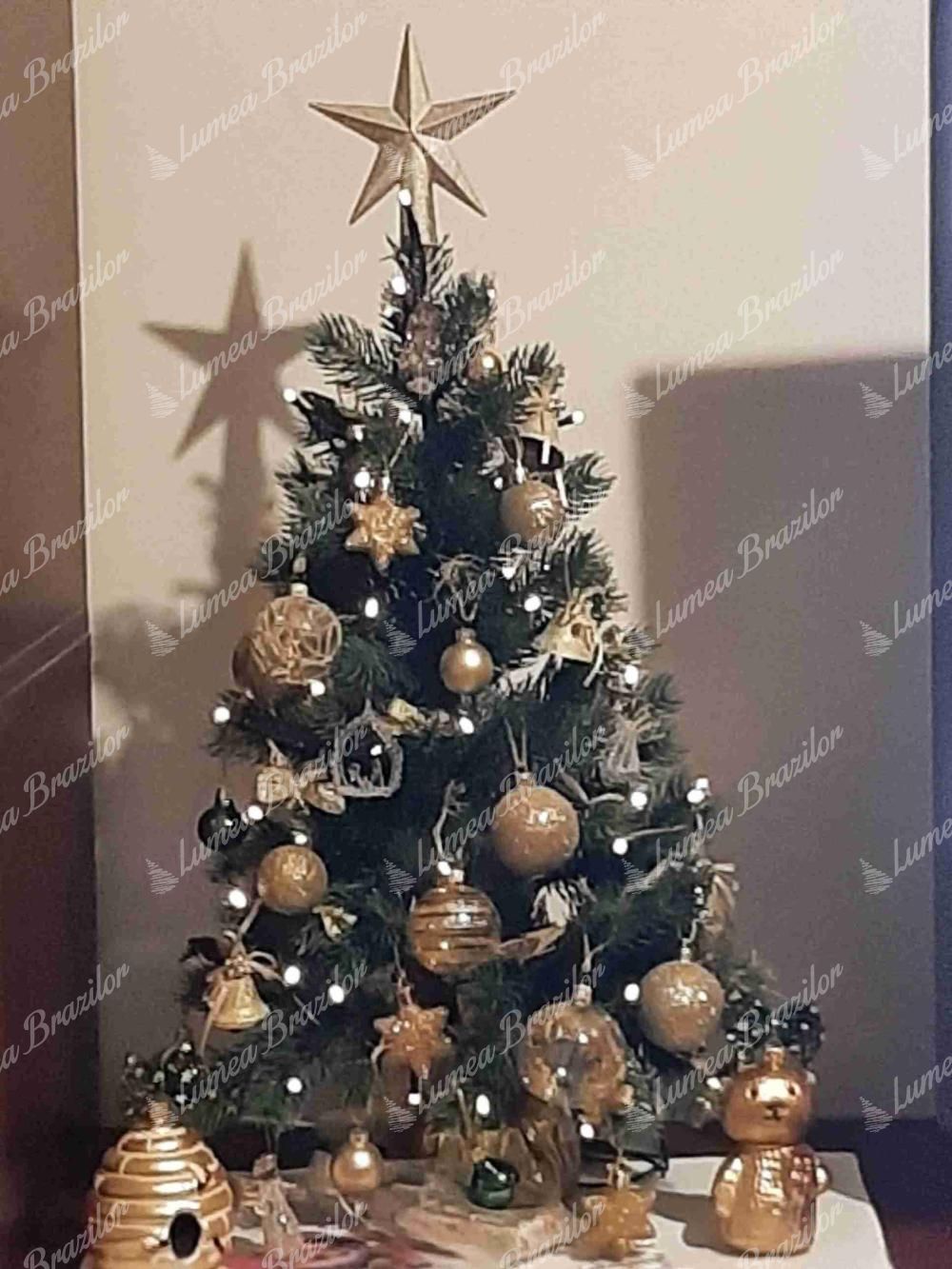 Pom de Crăciun 3D Mini Pin 60 cm în ghiveci