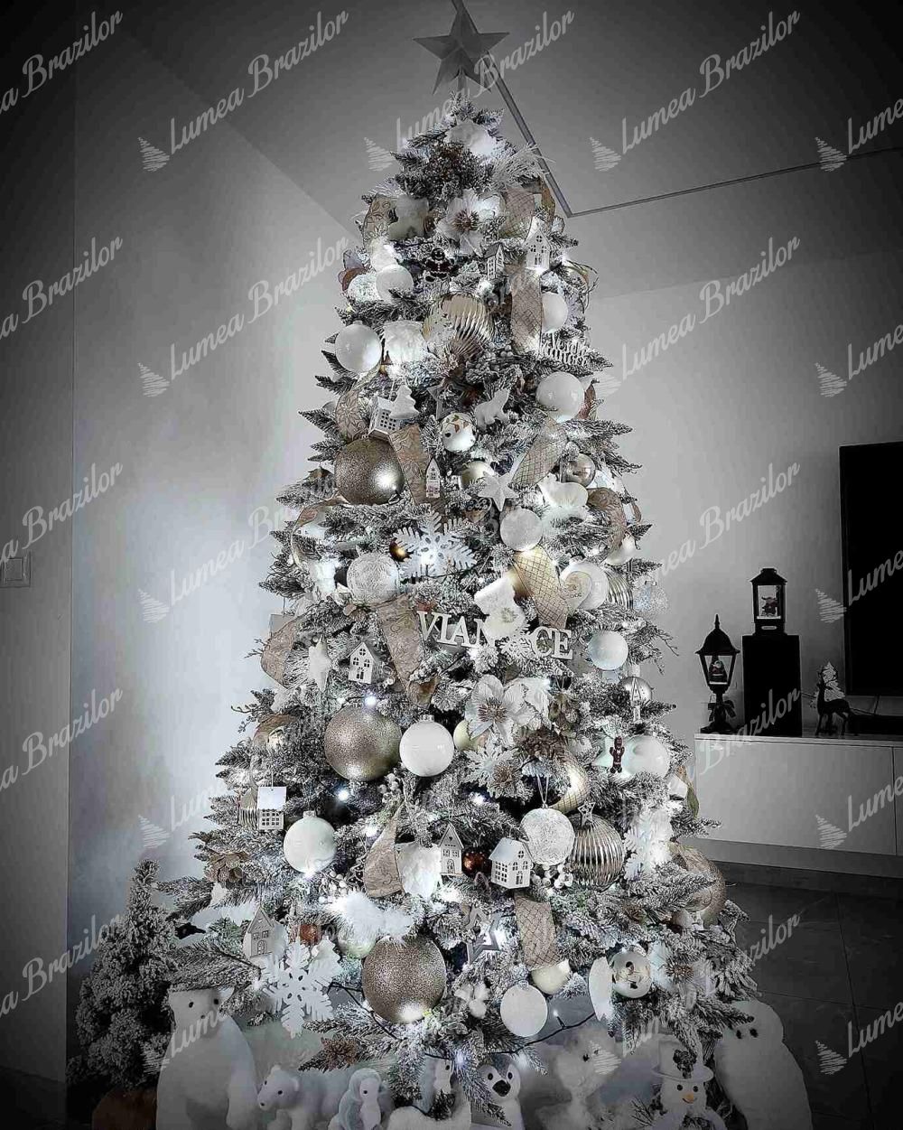 Pom de Crăciun artificial Molid Alb 250cm