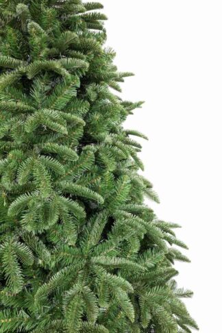 Detaliu al bradului artificial de Crăciun 3D Colorado pe trunchi, Are ace dese de culoare verde